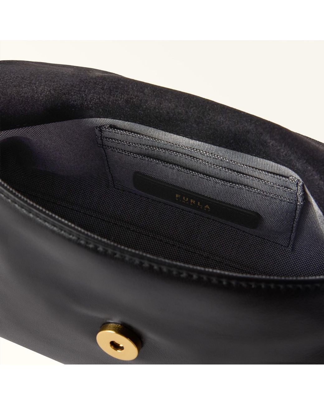 Furla Black Sfera Soft Shoulder Bag Nero Nappa Leather