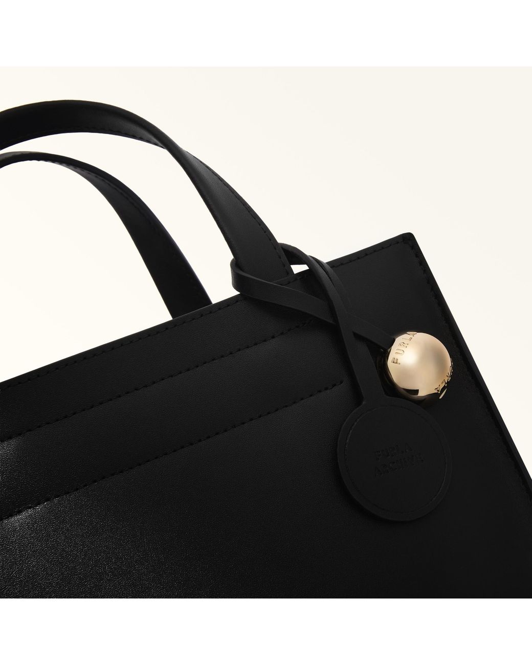 Furla Black Divide It Tote Nero Sidney Calf Leather