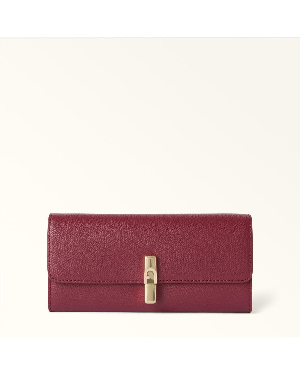 Furla Purple Iride Continental Wallet Ciliegia D Textured Leather