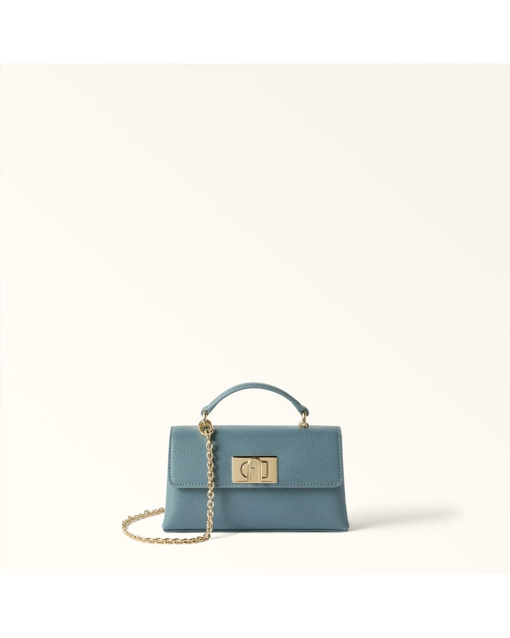 Furla Blue 1927 Mini Bag Cloud Textured Leather
