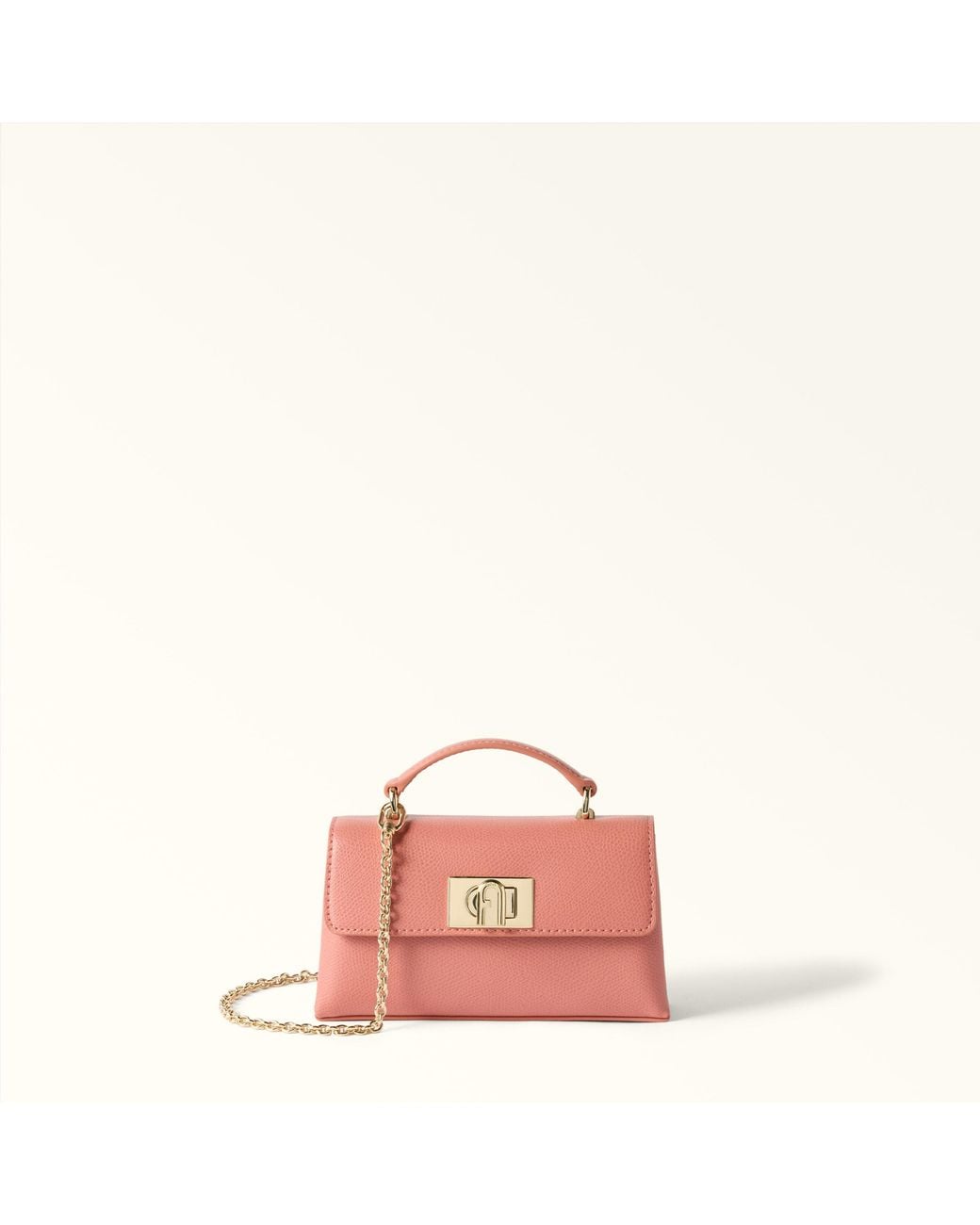 Furla Pink 1927 Mini Bag Rosewood Textured Leather