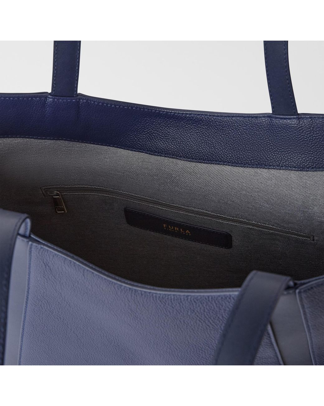 Furla Blue Goccia Tote Blu Reale Night Calf Leather + Sidney Calf Leather