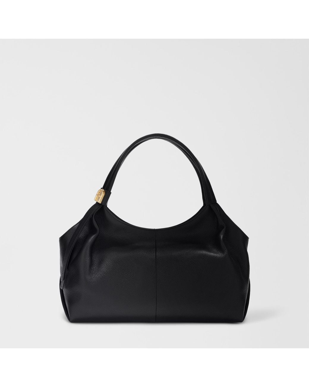 Furla Black Planeta Shoulder Bag Nero Keria Grained Calf Leather
