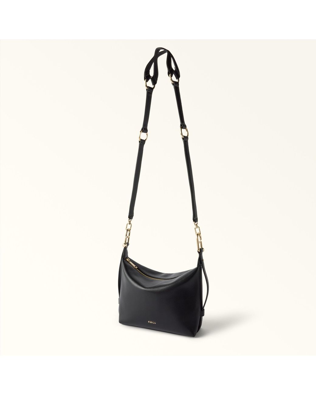 Furla Natural Fiona Shoulder Strap Nero Sidney Calf Leather