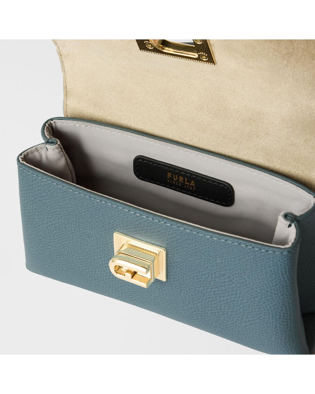 Furla Blue 1927 Mini Bag Cloud Textured Leather