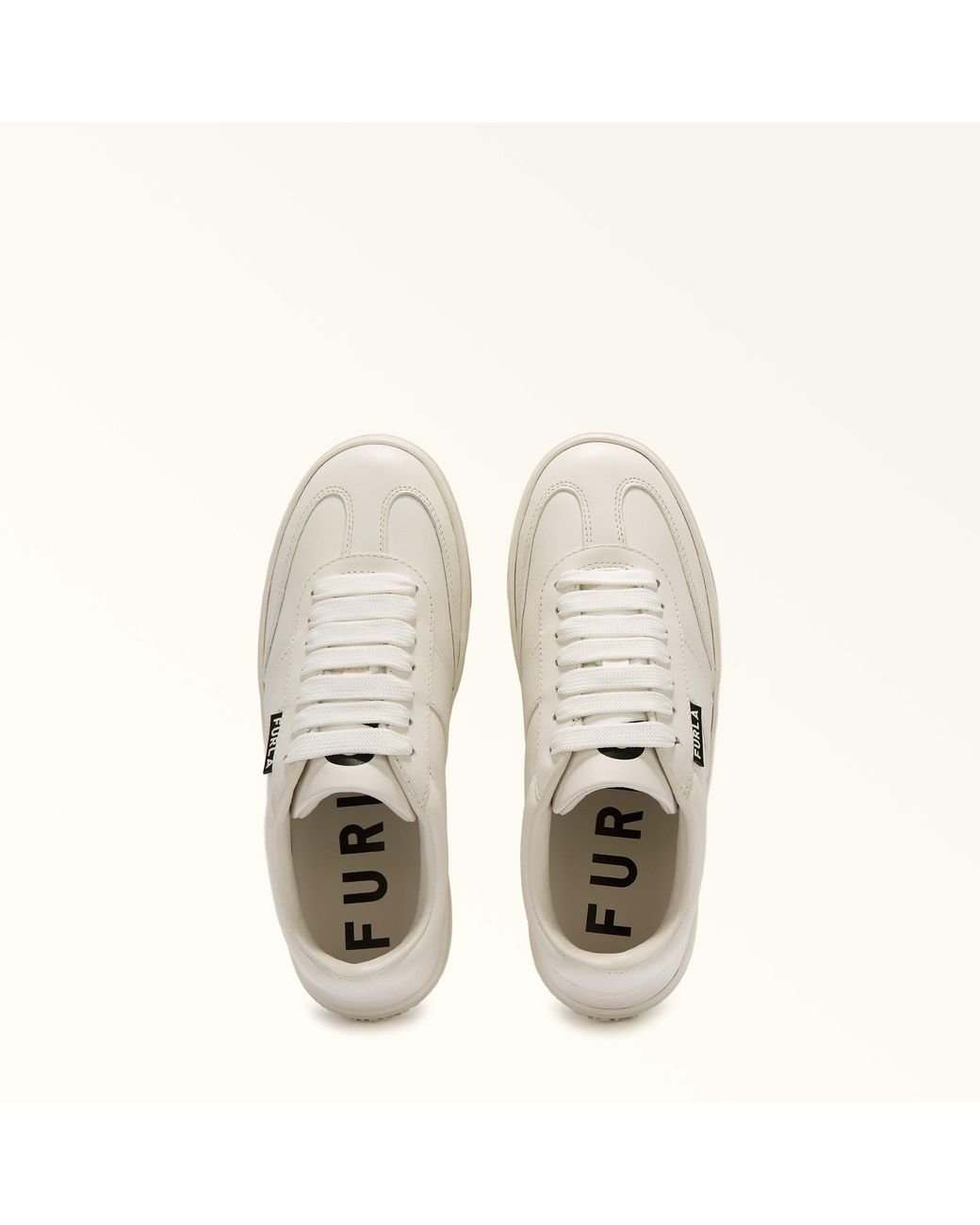 Furla White Step Sneakers Off Smooth Leather