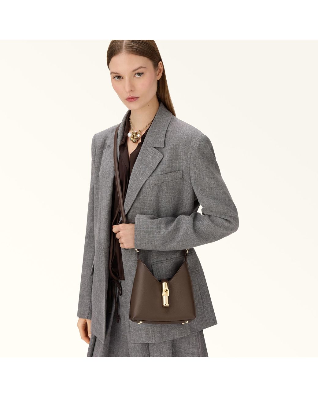 Furla Brown Iride Mini Bag Espresso Textured Leather