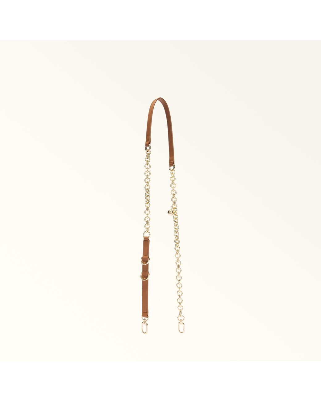 Furla Natural Delia Shoulder Strap Brandy Sidney Calf Leather + Metal