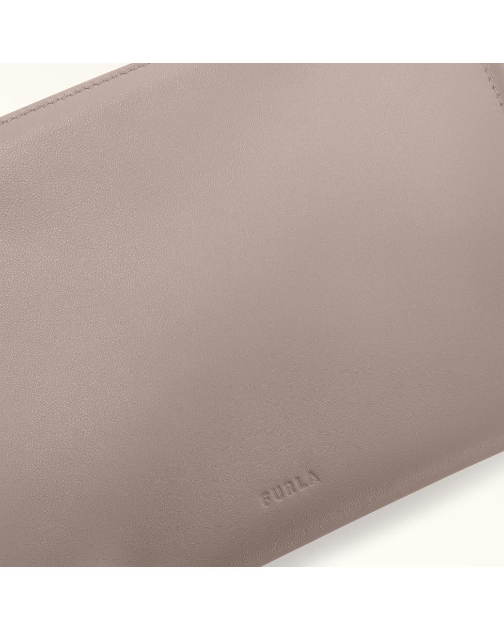 Furla Gray Sfera Soft Shoulder Bag Toni Linen Nappa Leather + Suede Fringes