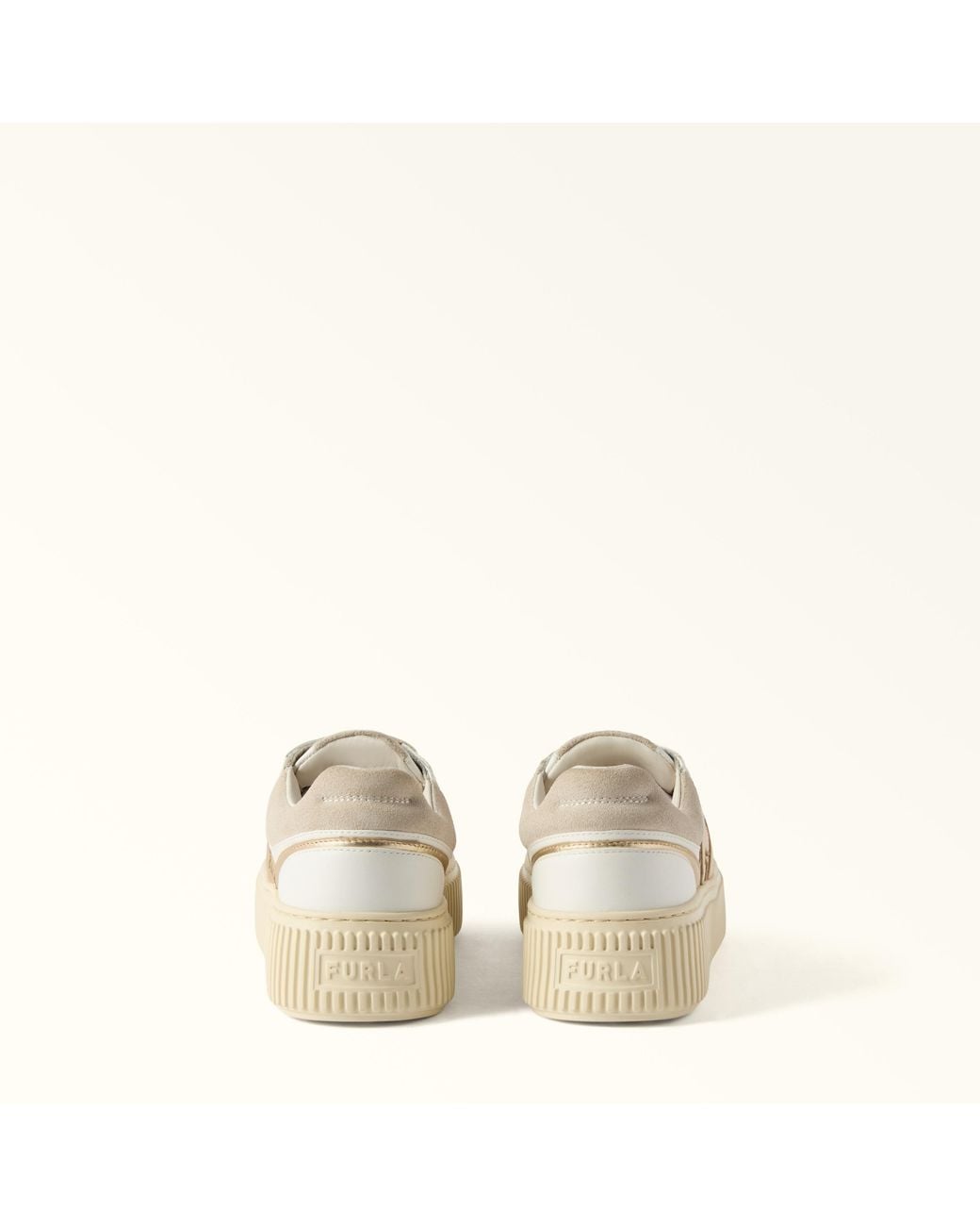 Furla Natural Sky Sneakers Talco H Calf Leather + Smooth Leather + Suede