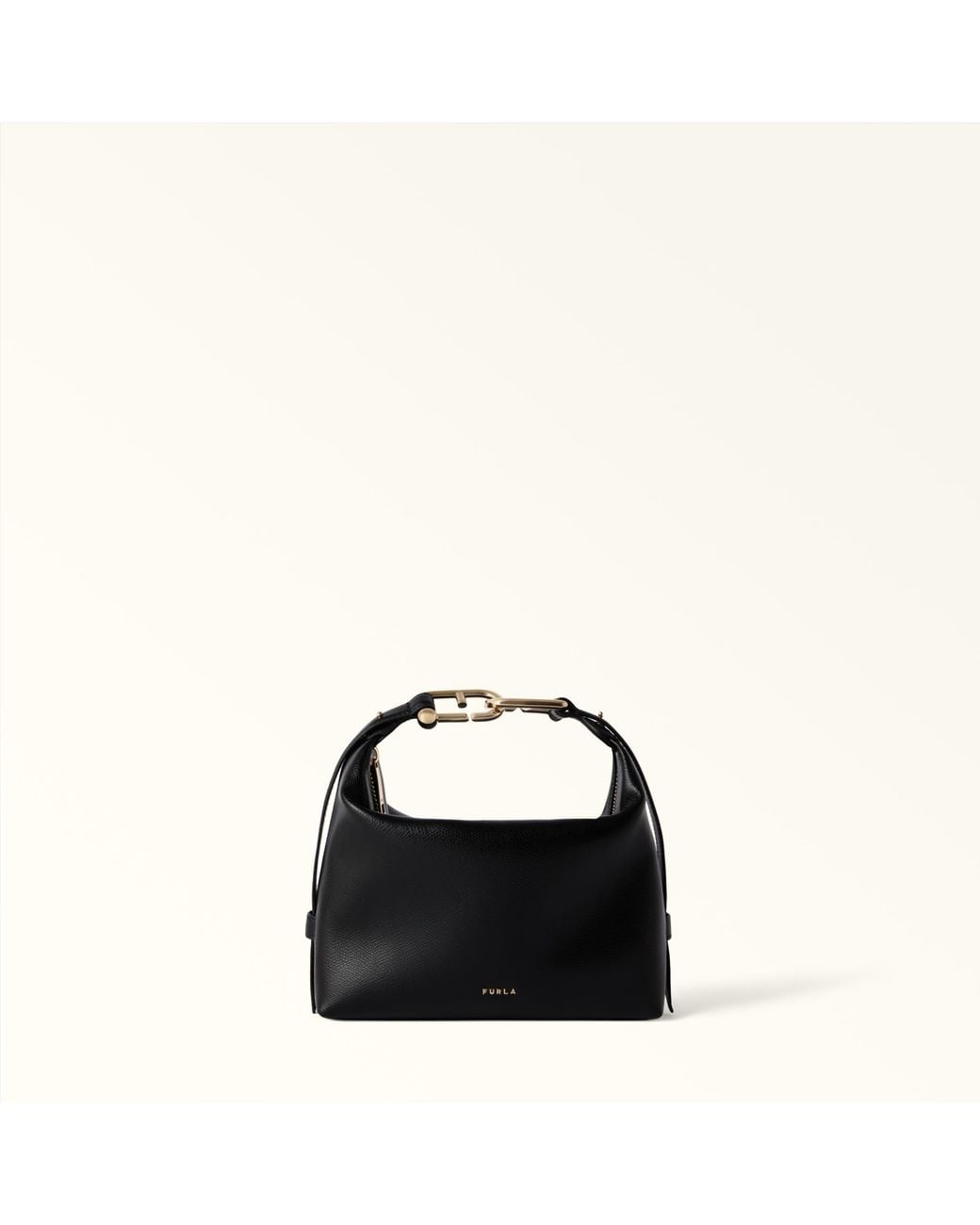 Furla Black Tonie Shoulder Bag Xl Nero Ares Soft Textured Leather