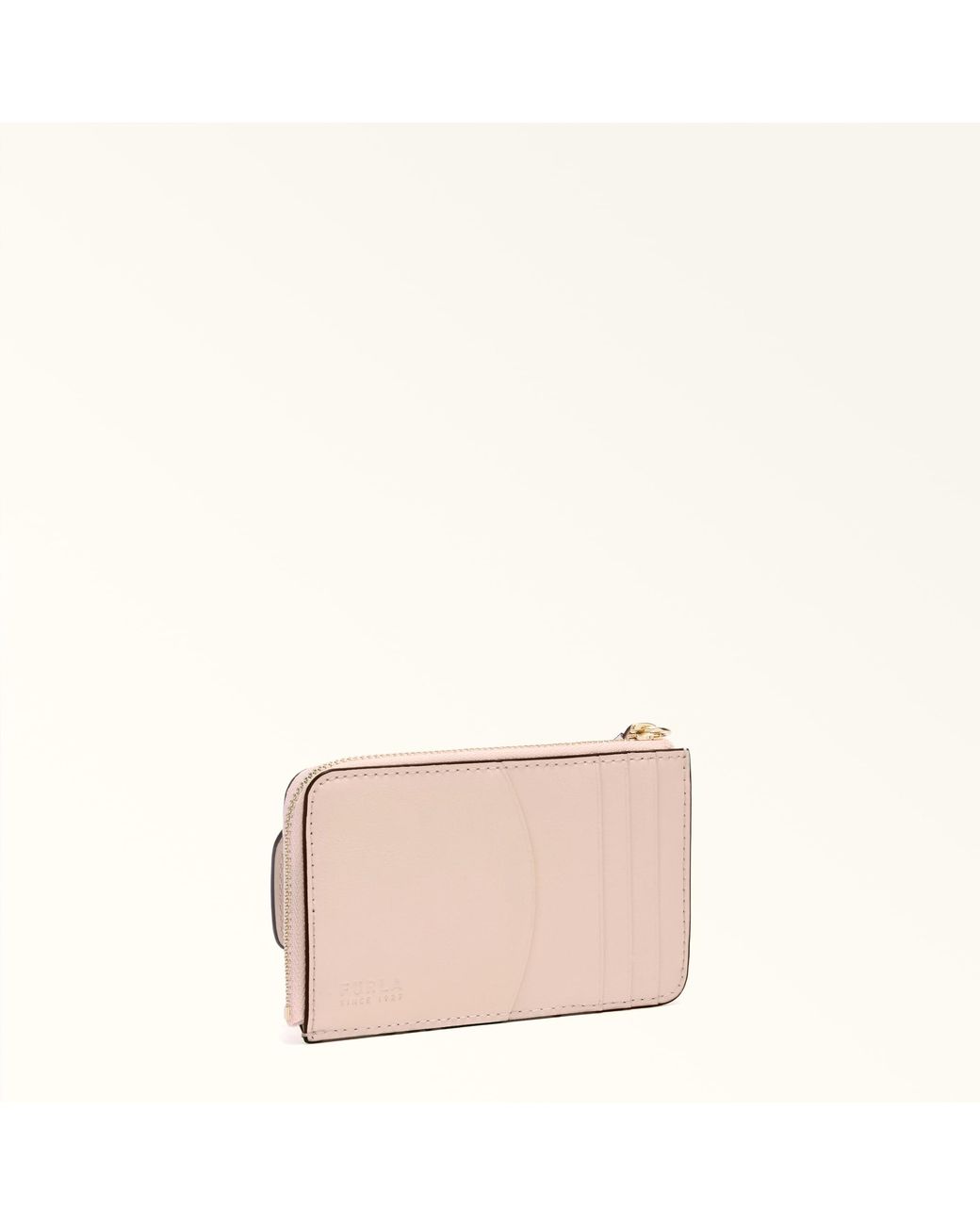 Furla Pink Sfera Card Case Dusty Calf Leather