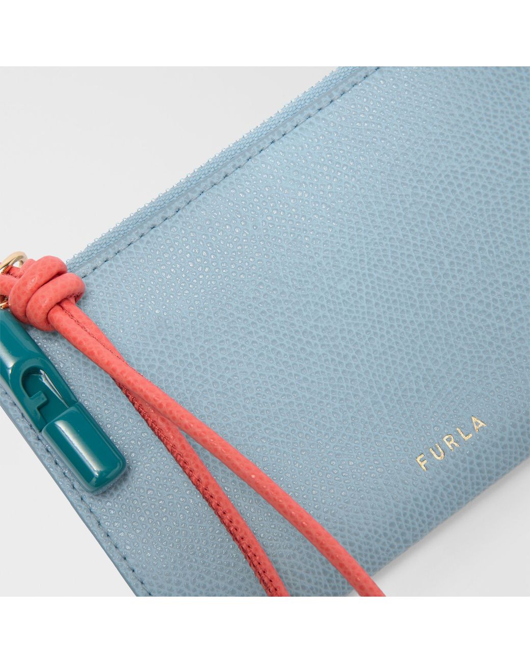 Furla Blue Iride Envelope Toni Carta Da Zucchero Textured Leather