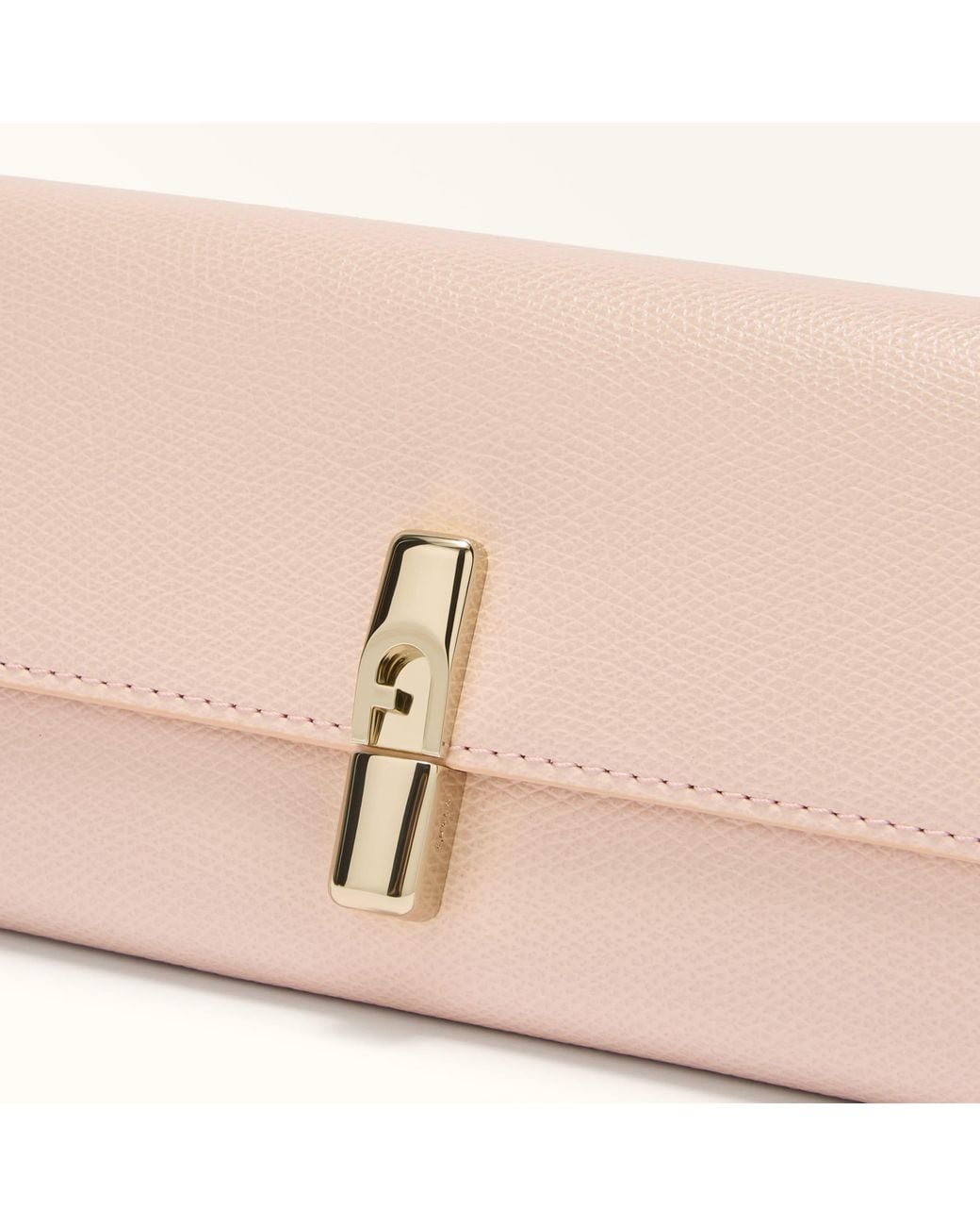 Furla Pink Iride Continental Wallet Dusty Textured Leather