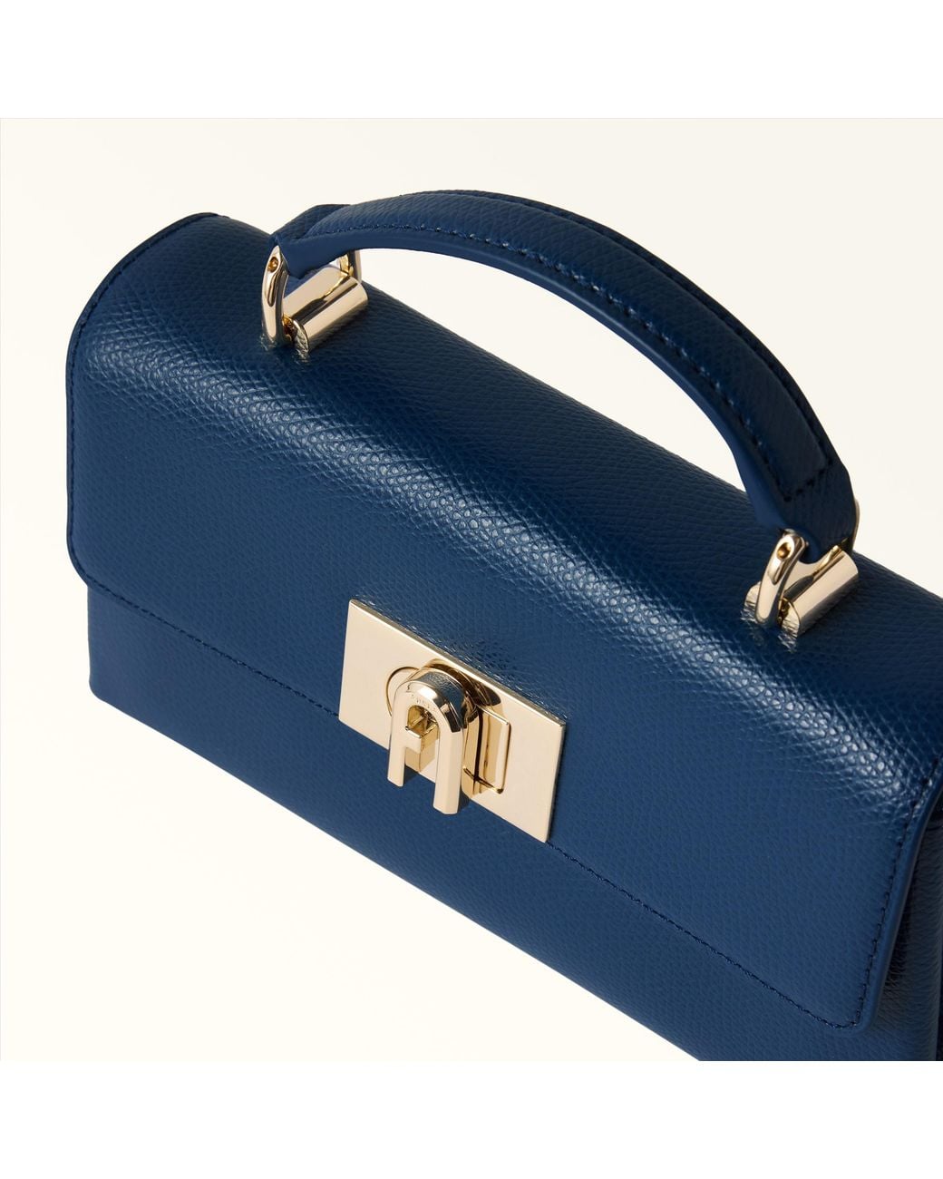 Furla Blue 1927 Mini Bag Textured Leather