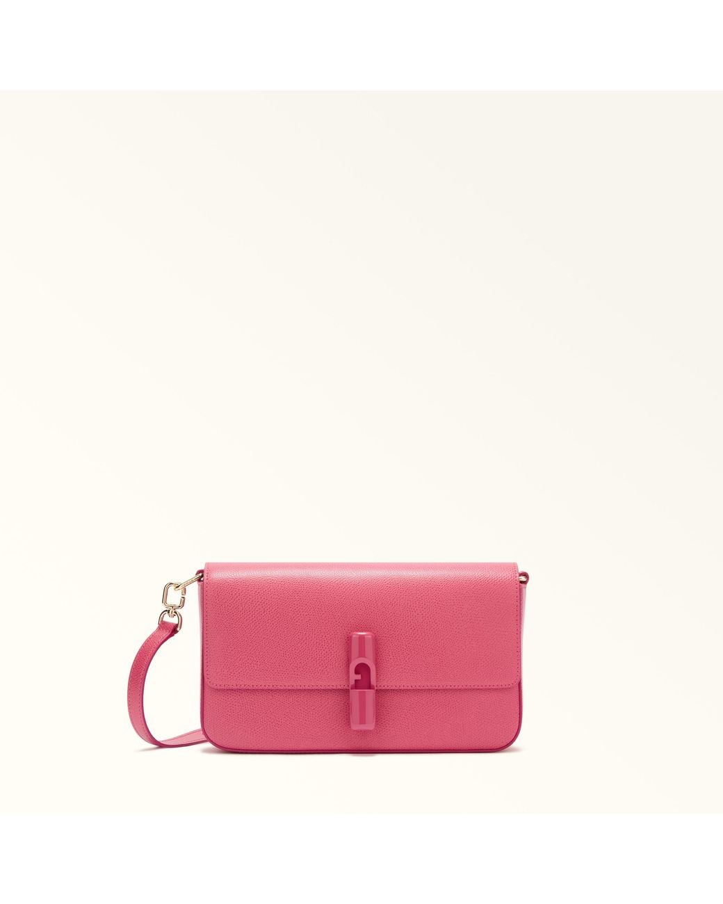 Furla Pink Iride Crossbody Velvet Textured Leather