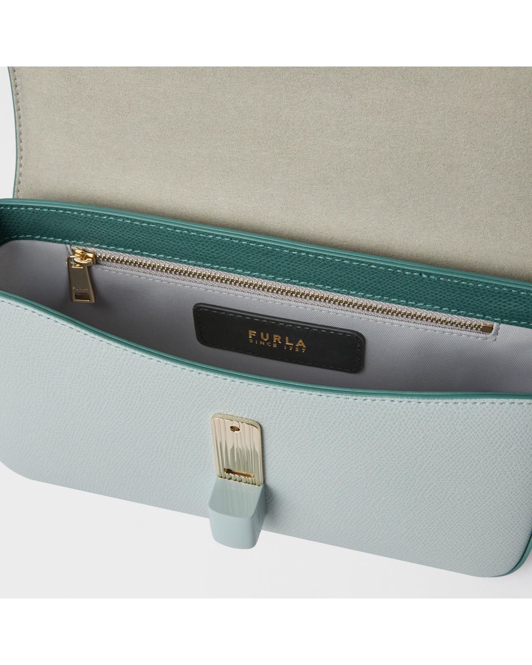 Furla Green Iride Crossbody Edera Textured Leather
