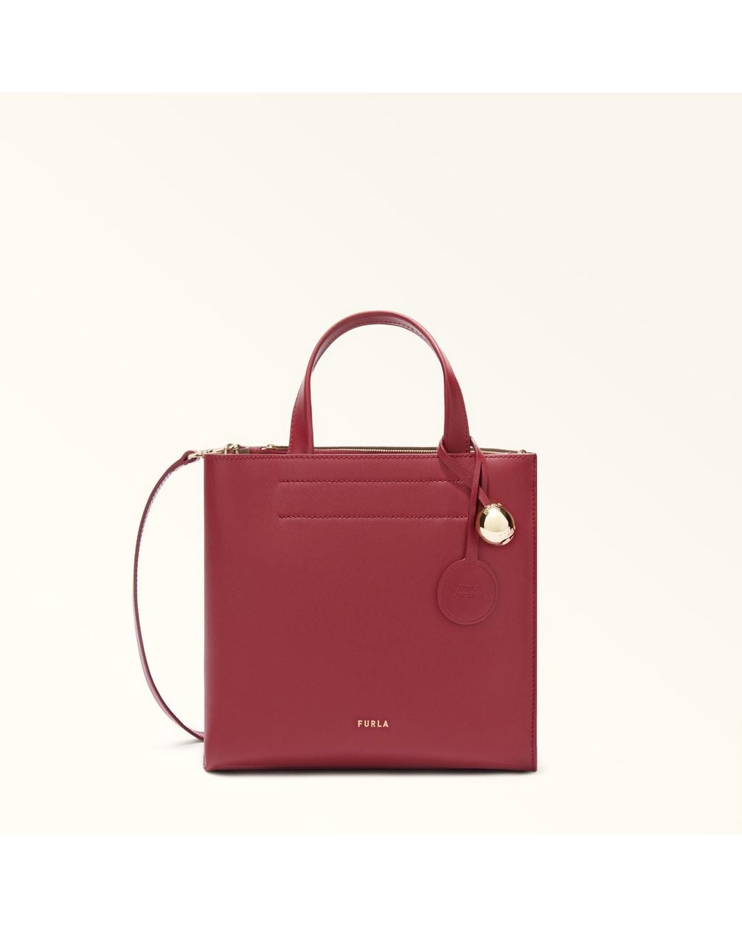 Furla Red Divide It Tote Ciliegia D Sidney Calf Leather