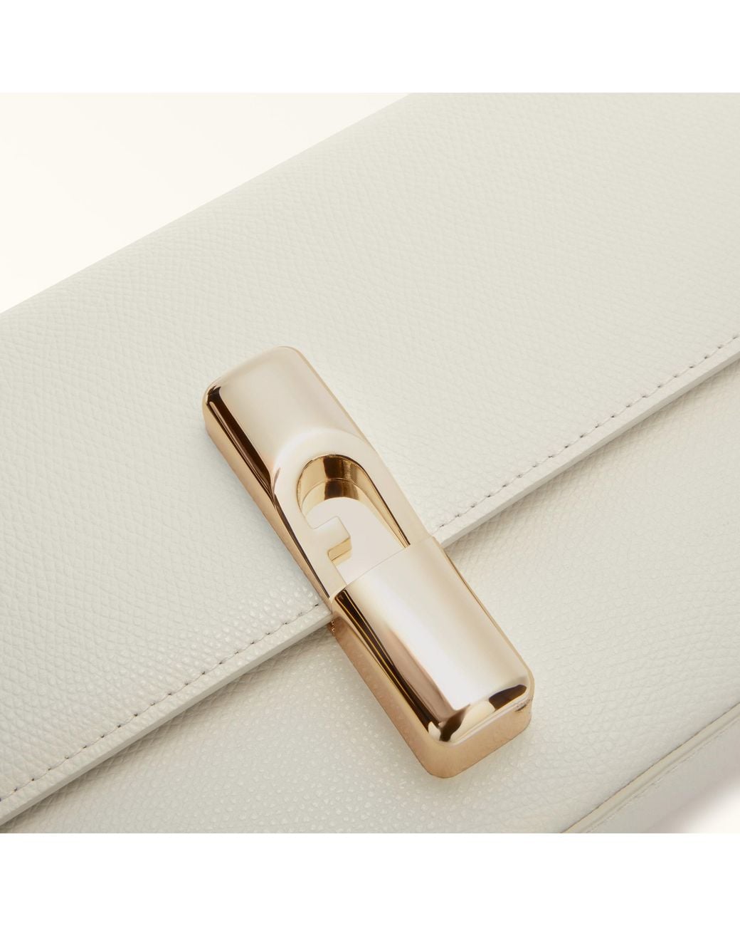 Furla White Iride Crossbody Panna Textured Leather