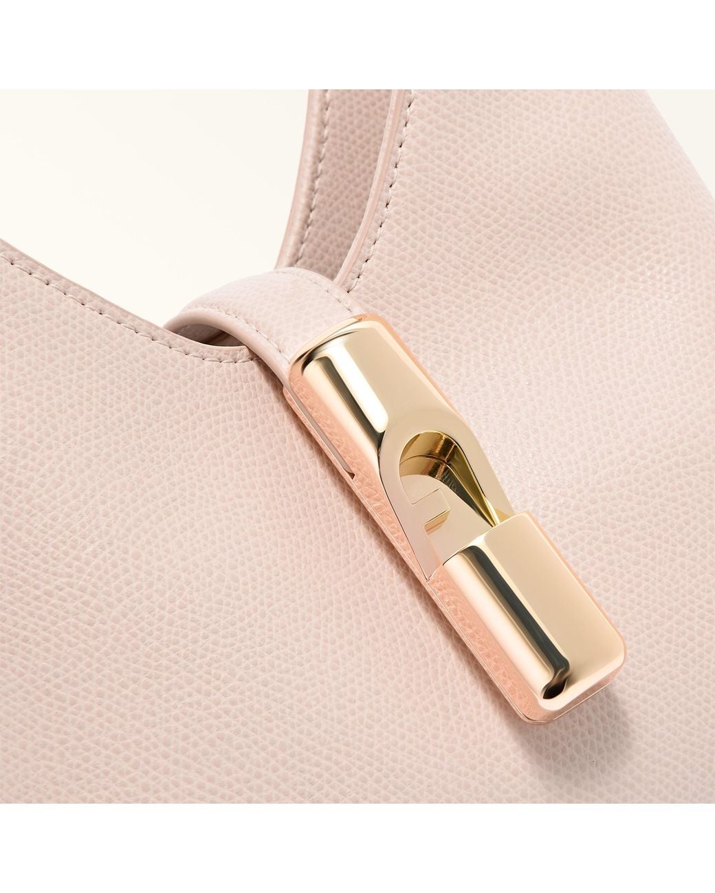 Furla Pink Iride Mini Bag Dusty Textured Leather
