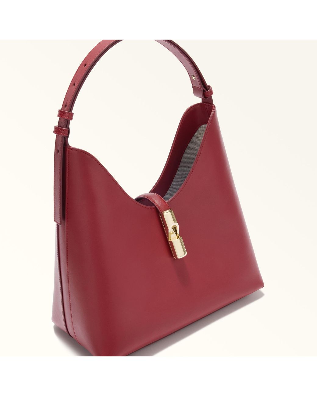 Furla Red Goccia Shoulder Bag Ciliegia D Sidney Calf Leather