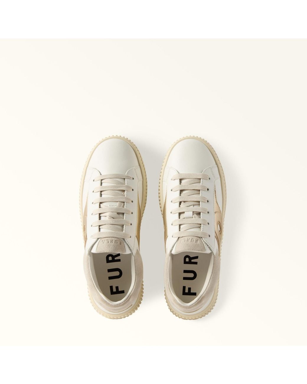 Furla Natural Sky Sneakers Talco H Calf Leather + Smooth Leather + Suede