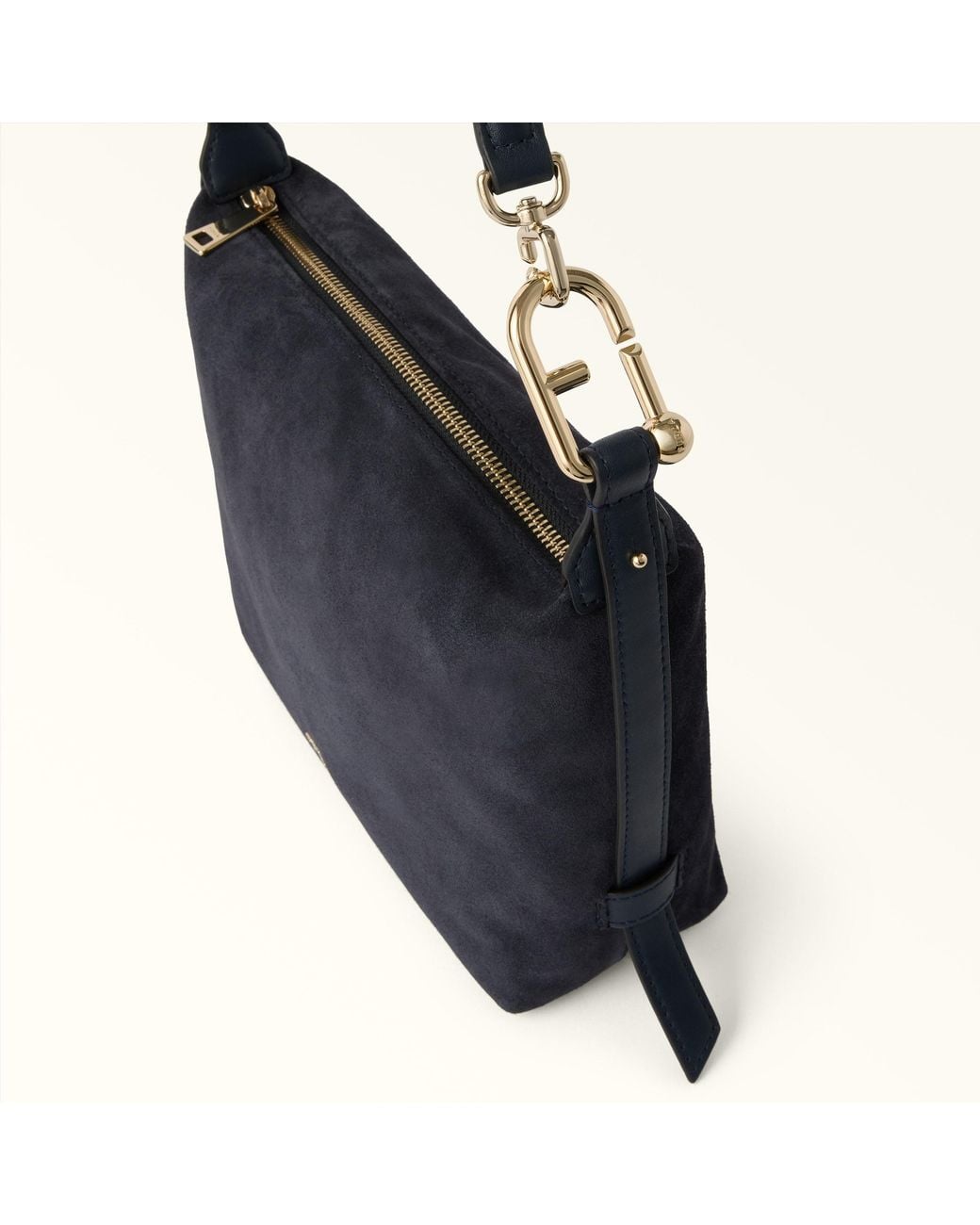 Furla Black Tonie Shoulder Bag Xl Toni Mediterraneo Suede