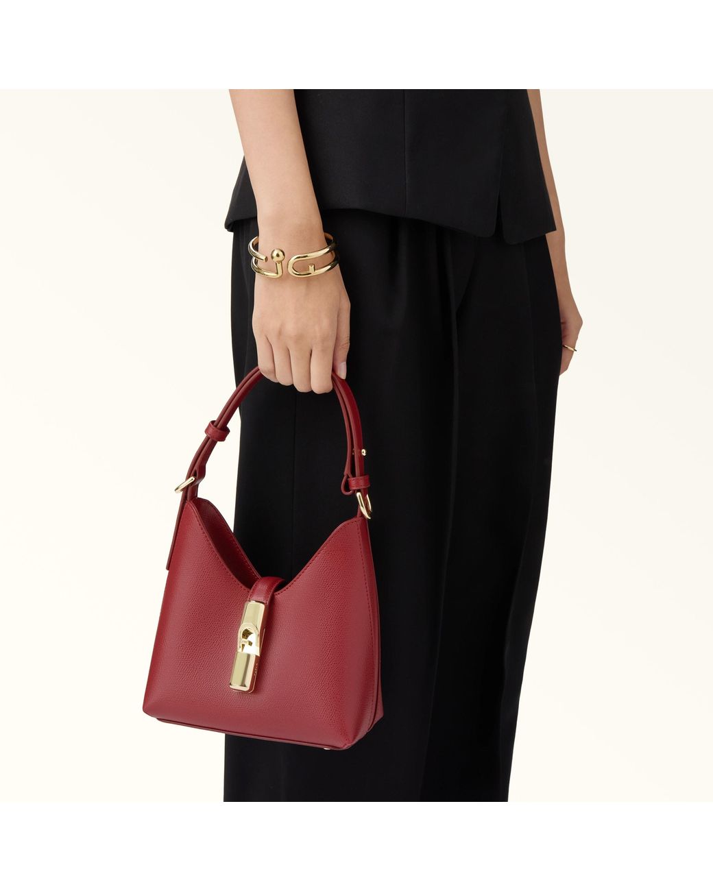 Furla Iride Mini Bag Ciliegia D Textured Leather