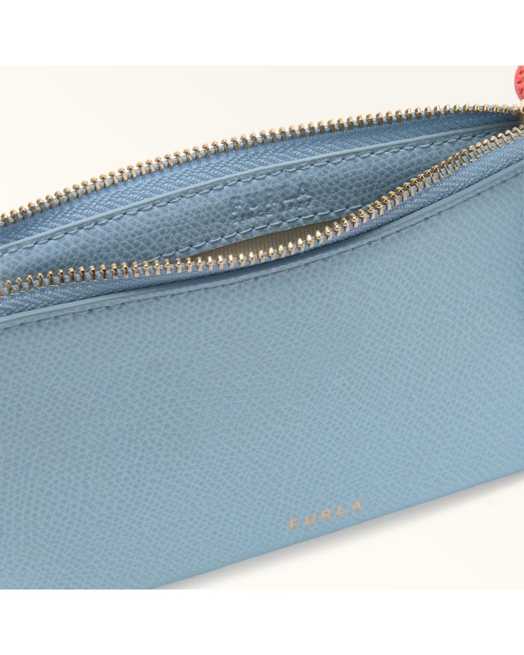 Furla Blue Iride Envelope Toni Carta Da Zucchero Textured Leather