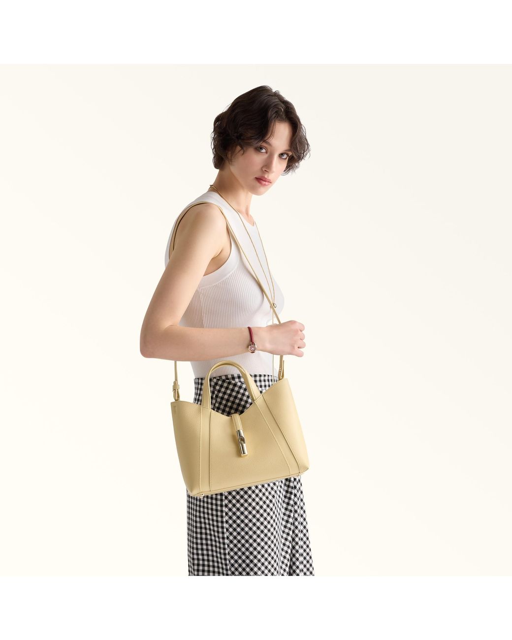 Furla Natural Goccia Tote Morning Night Calf Leather + Sidney Calf Leather