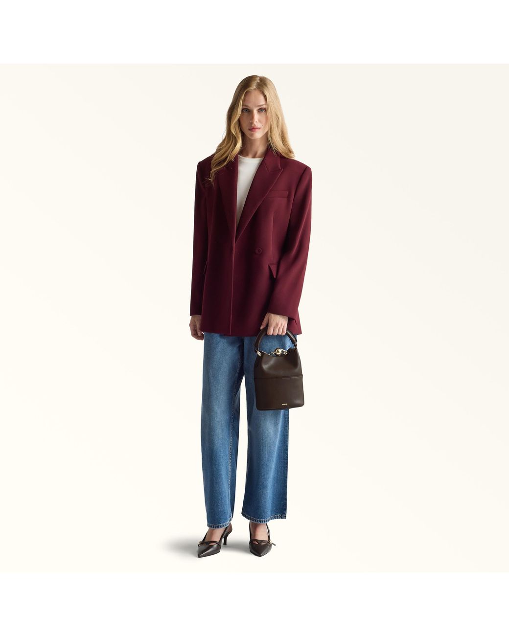 Furla Brown Sfera Mini Bag Espresso Napoli Double Calf Leather