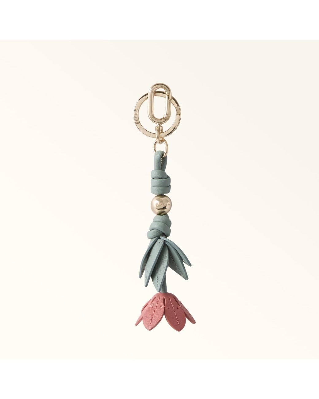 Furla Pink Allegra Keyring Toni Rosewood Colourblock Sydney Calf Leather