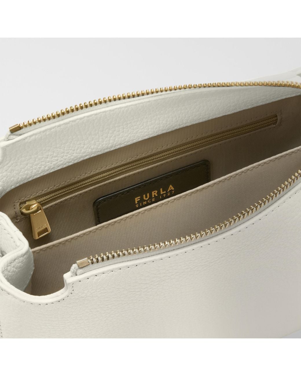 Furla Natural Nuvola Crossbody Panna Grained Calf Leather