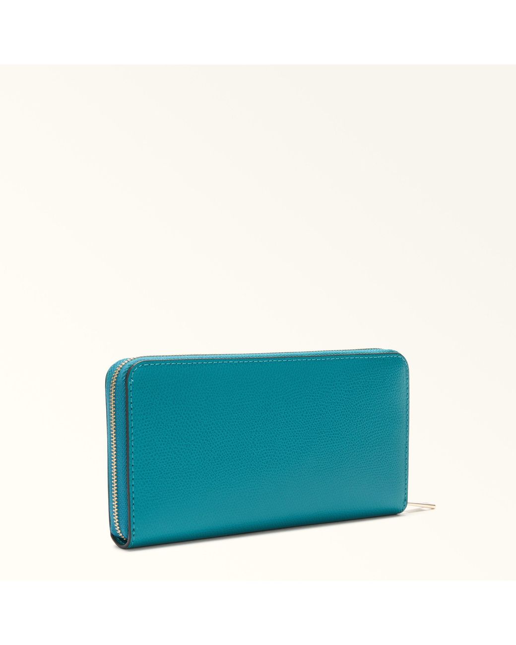 Furla Blue Camelia Zip Around Amatore Textured Leather