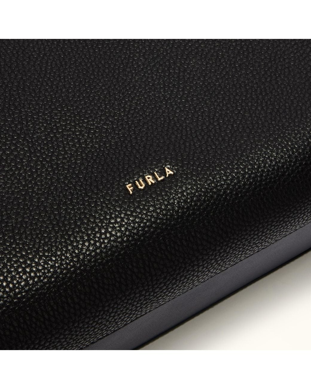 Furla Black Eris Tote Nero Keria Grained Calf Leather + Sidney Calf Leather