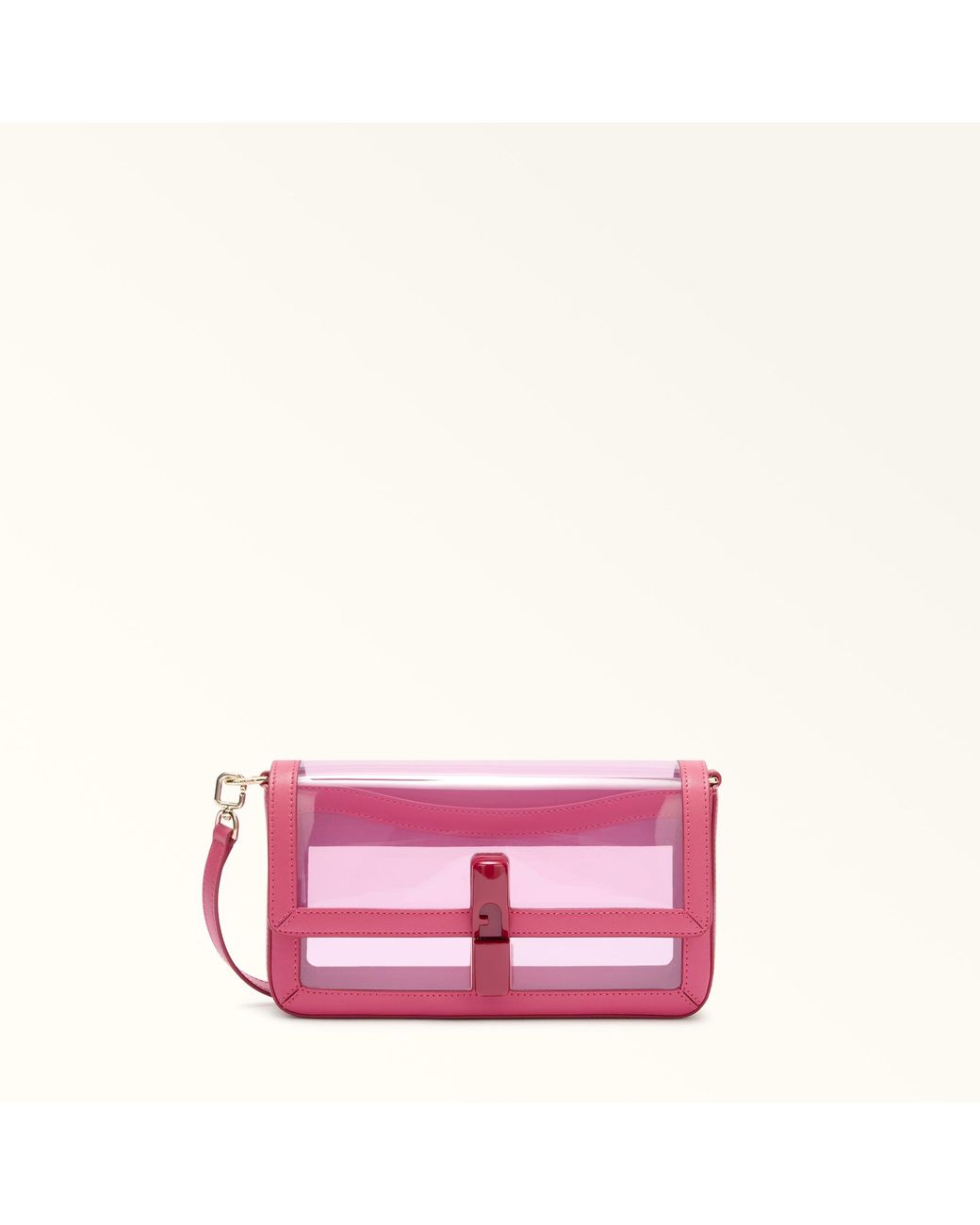 Furla Pink Iride Crossbody Toni Velvet Tpu Fabric + Sidney Calf Leather