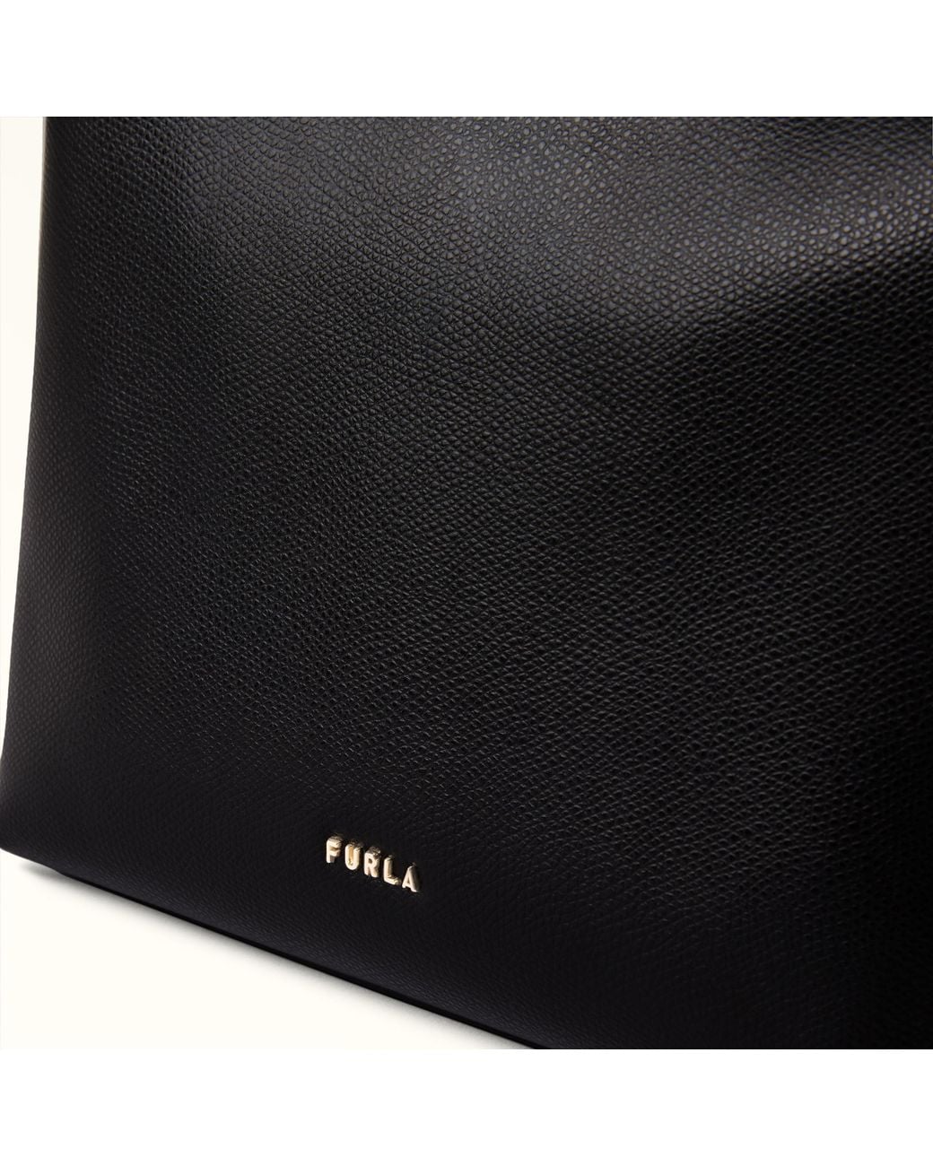 Furla Black Tonie Shoulder Bag Xl Nero Ares Soft Textured Leather
