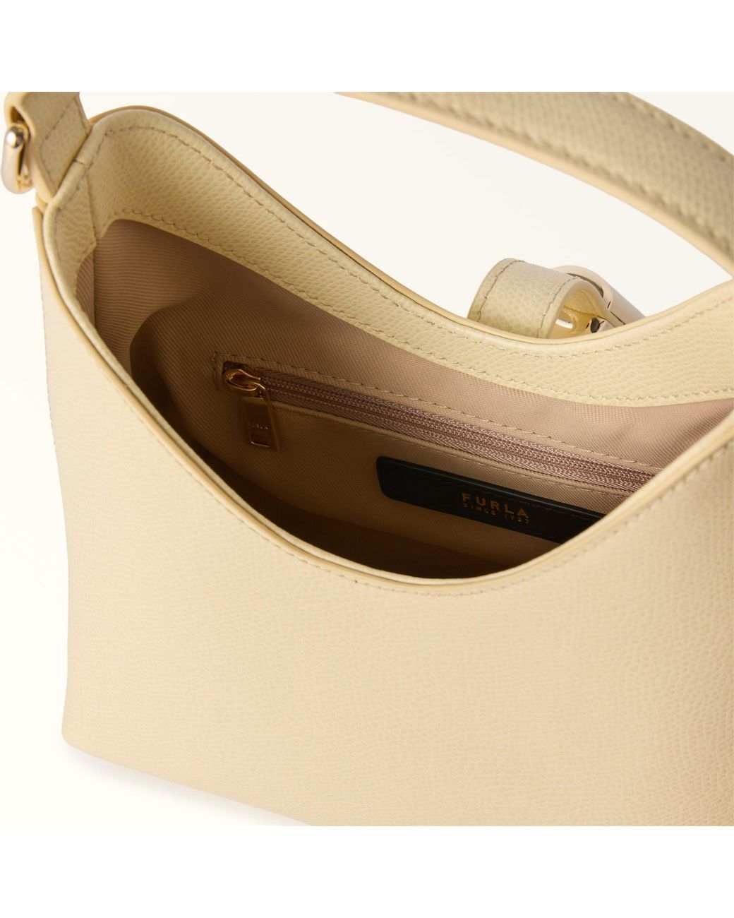 Furla Natural Iride Mini Bag Cremino Textured Leather