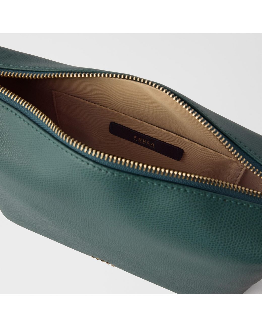 Furla Green Tonie Shoulder Bag Xl Edera Ares Soft Textured Leather
