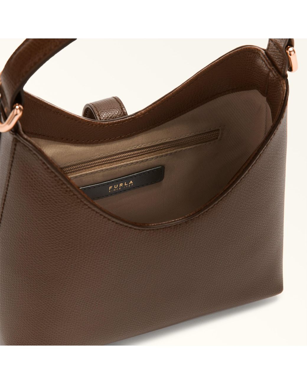 Furla Brown Iride Mini Bag Espresso Textured Leather