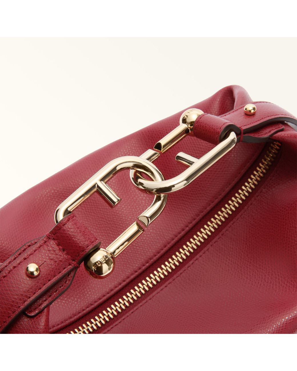 Furla Tonie Shoulder Bag Ciliegia D Ares Soft Textured Leather