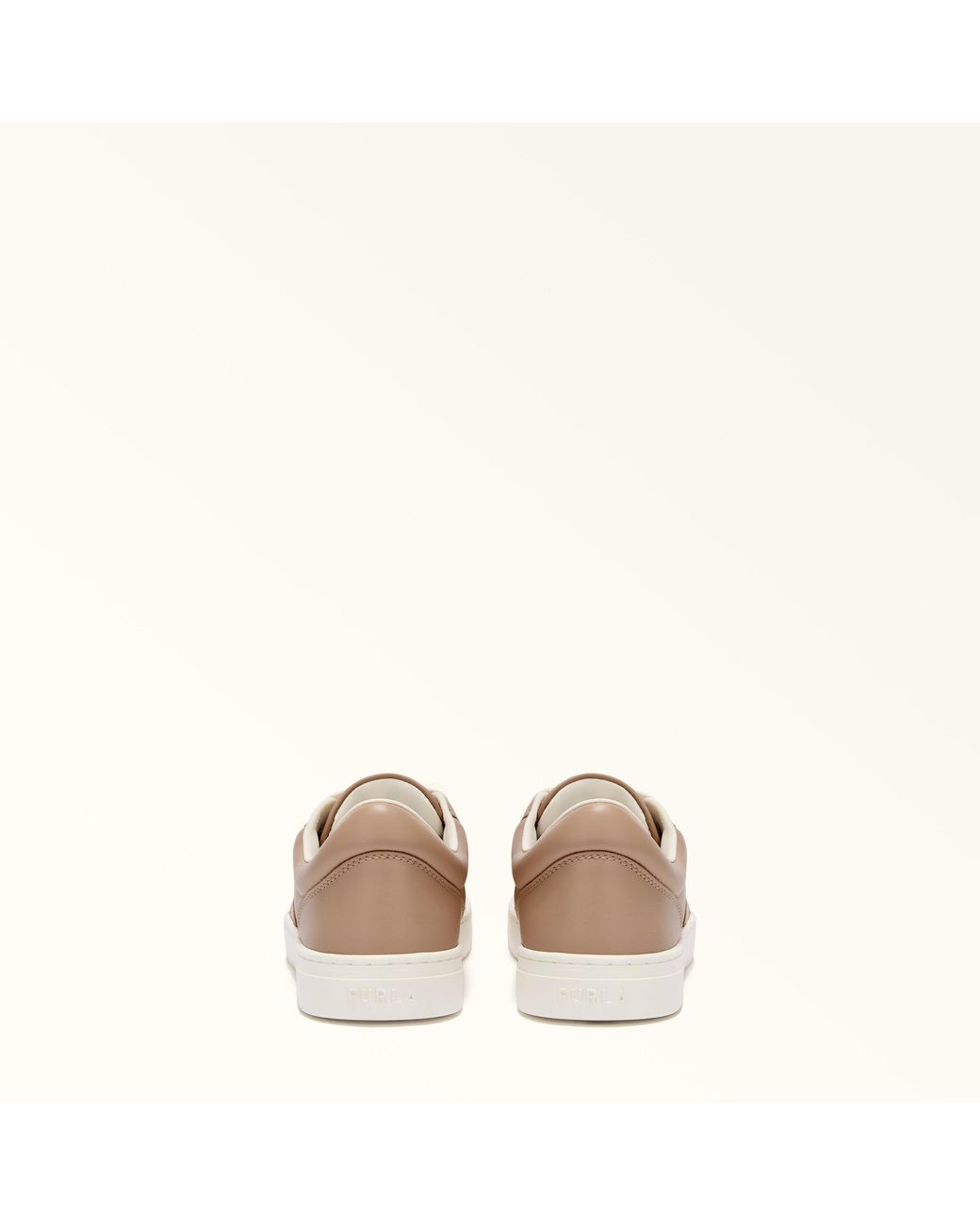 Furla Natural Step Sneakers Greige Smooth Leather