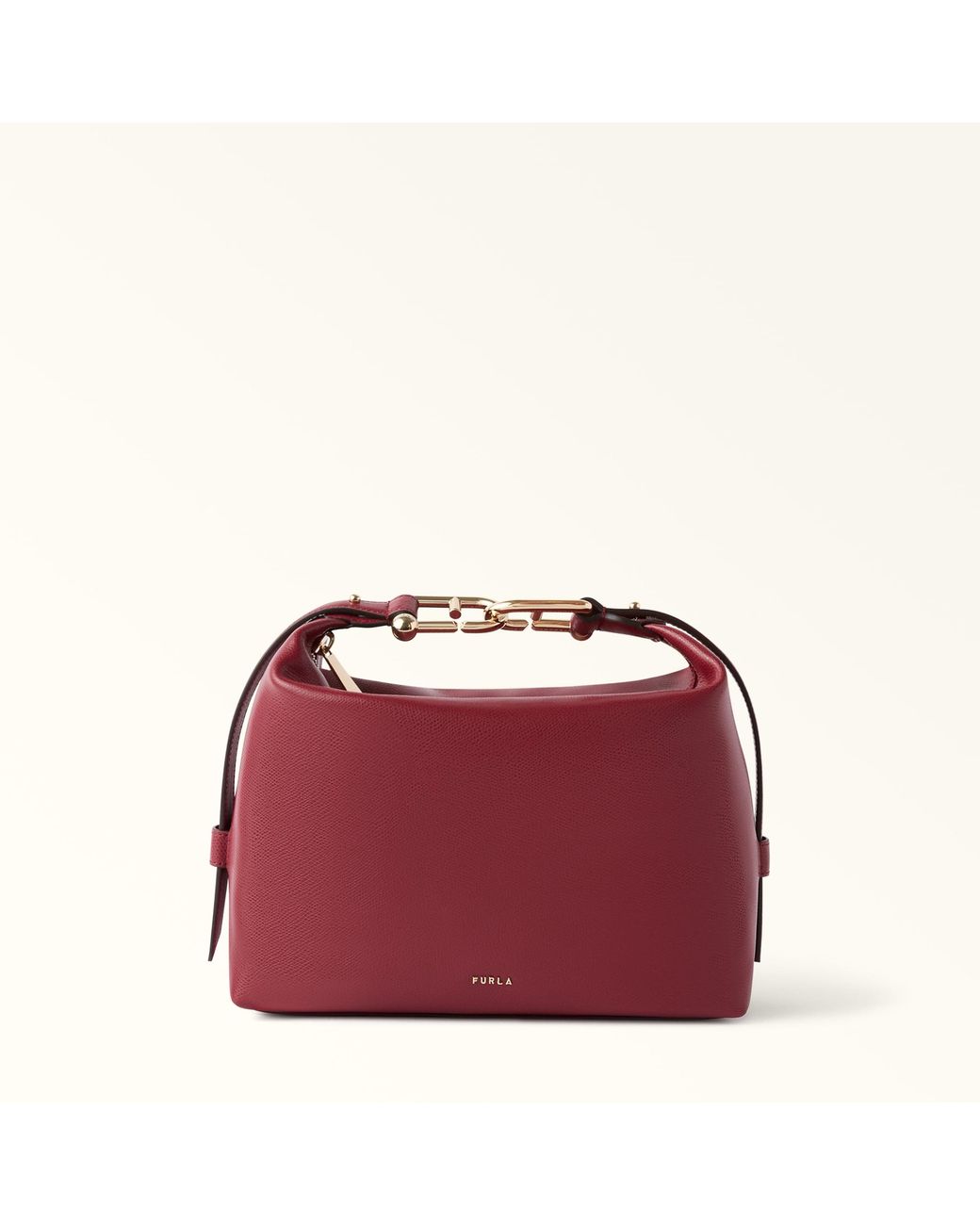 Furla Tonie Shoulder Bag Ciliegia D Ares Soft Textured Leather