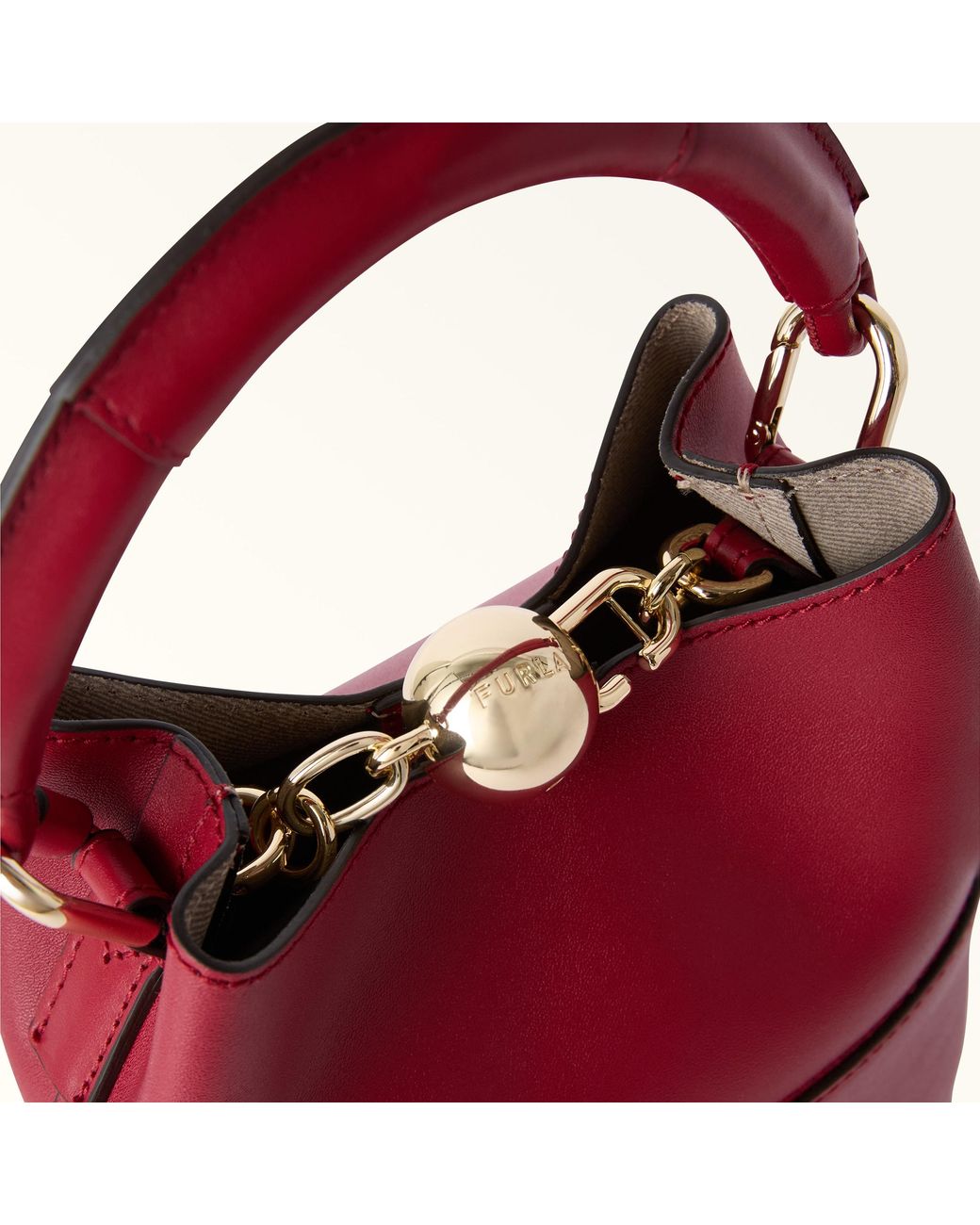 Furla Red Sfera Mini Bag Lacca Napoli Double Calf Leather