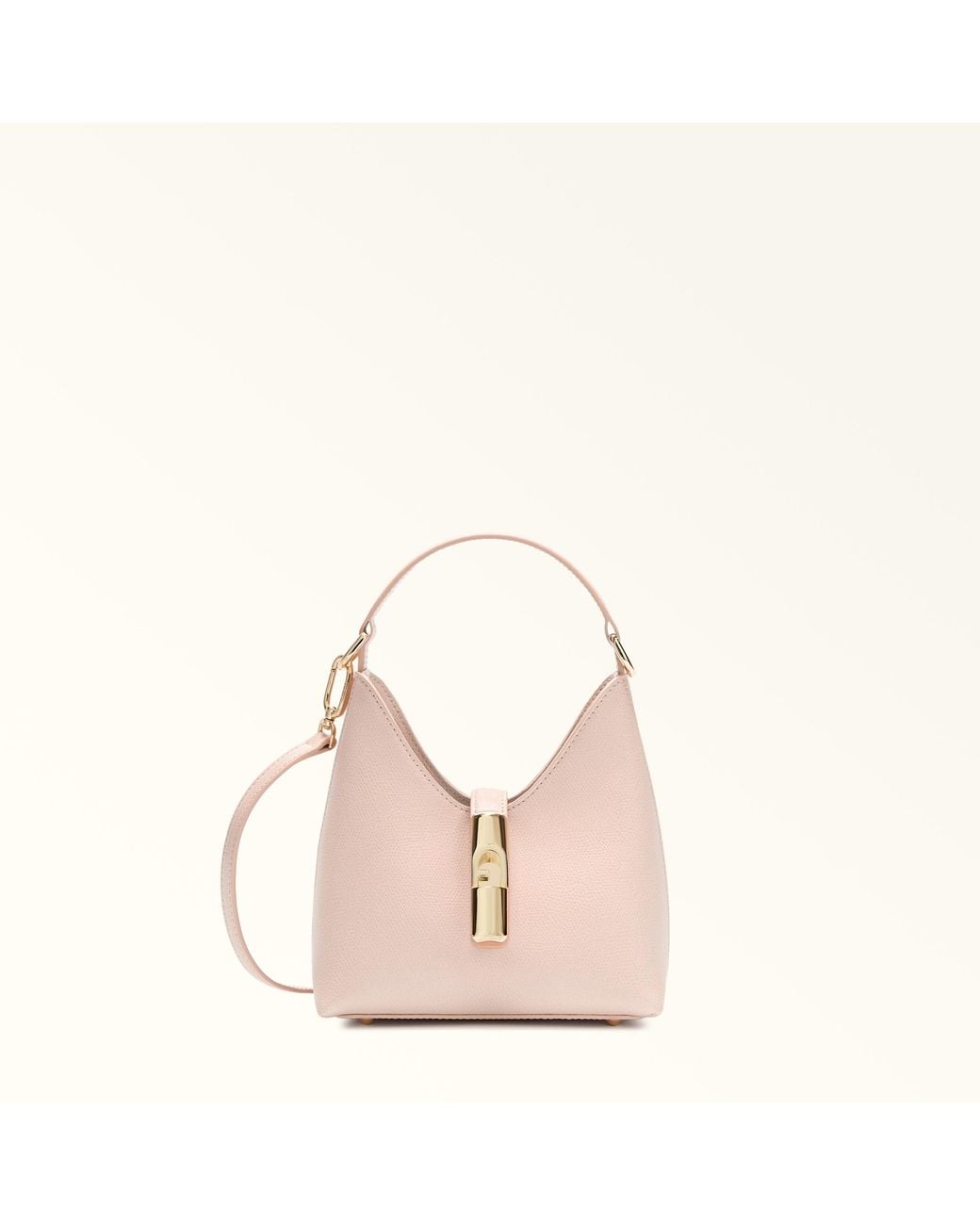 Furla Pink Iride Mini Bag Dusty Textured Leather