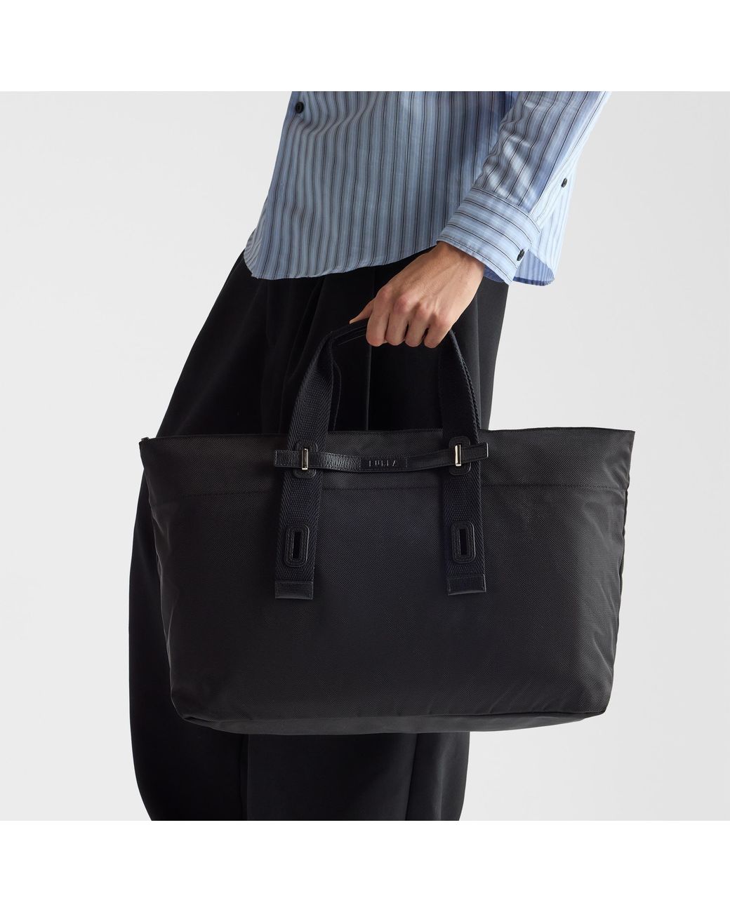Furla Black Giove Tote Nero Waterproof Cordura Nylon Fabric for men