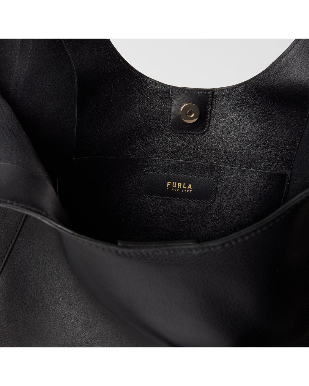 Furla Black Dora Tote Nero Smith Calf Leather