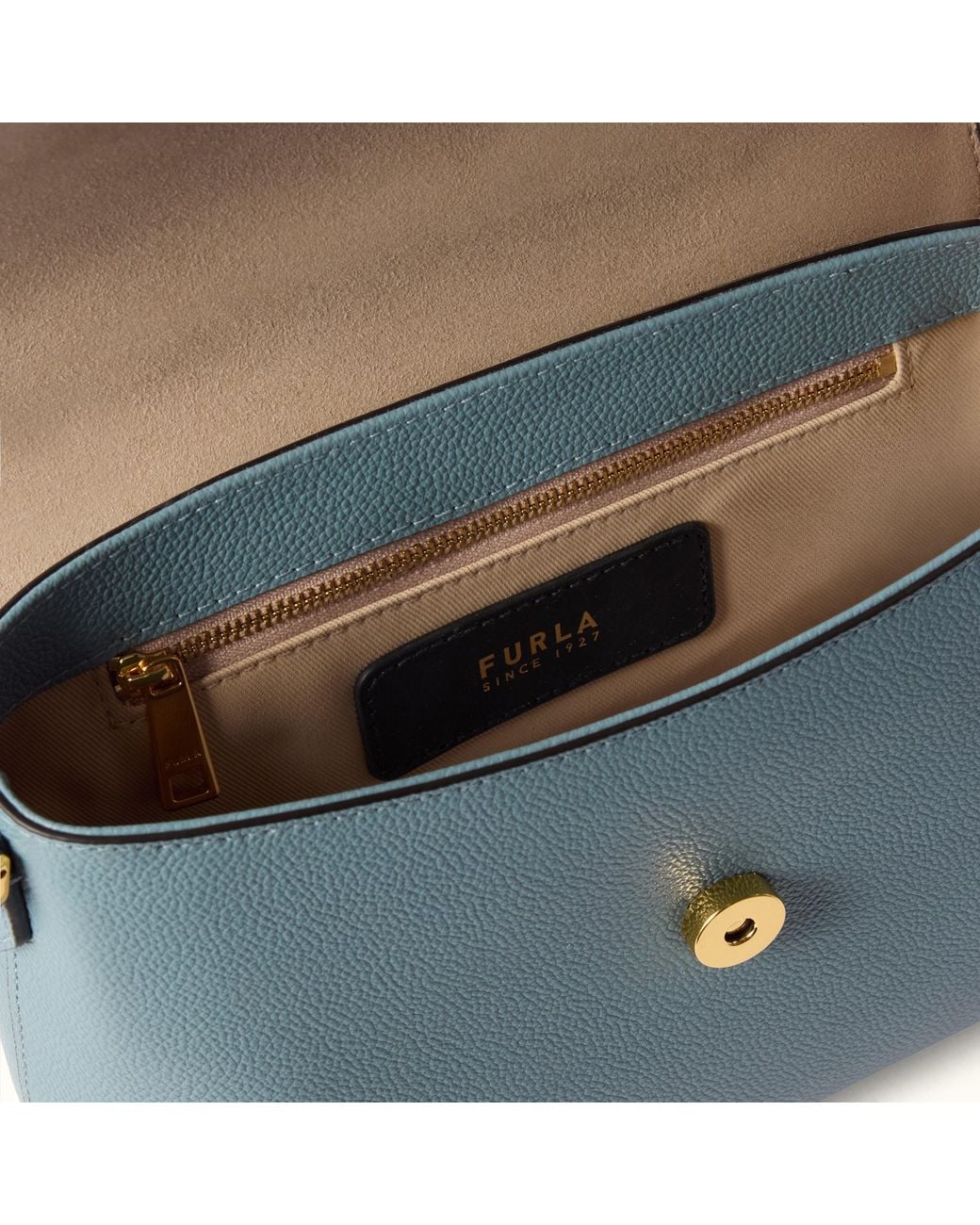Furla Blue Moonlight Top Handle Cloud Night Calf Leather