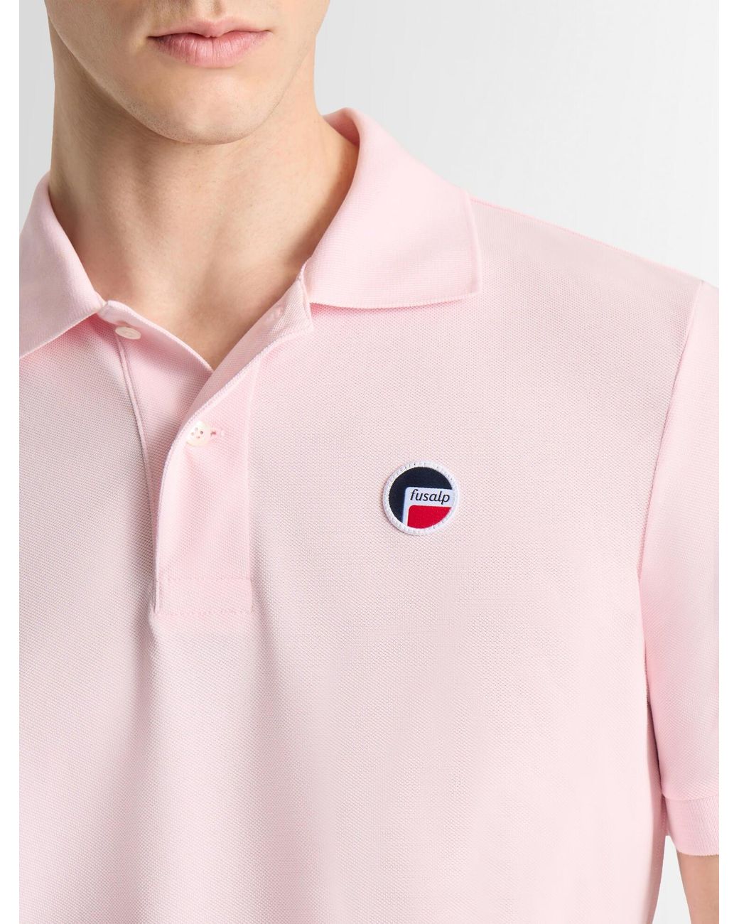Fusalp Pink Gerlo Short Sleeve Polo for men