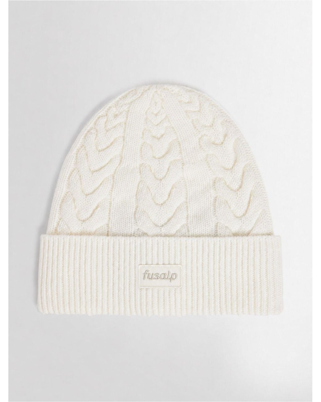 Fusalp White Cable Beanie